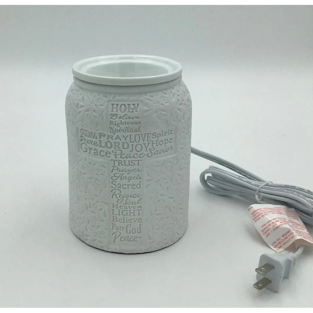 Scentsy Trust In Him Electric Wax Warmer White Ceramic‎ Religious Cross Holiday